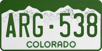 CO license plate ARG538