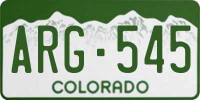 CO license plate ARG545