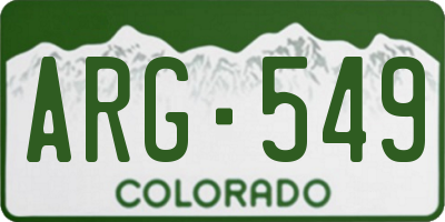 CO license plate ARG549