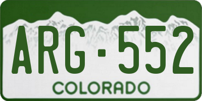 CO license plate ARG552
