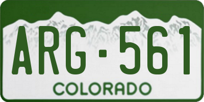 CO license plate ARG561