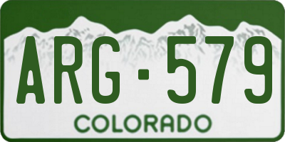 CO license plate ARG579