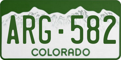 CO license plate ARG582