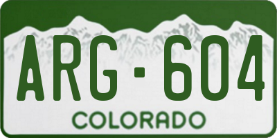 CO license plate ARG604