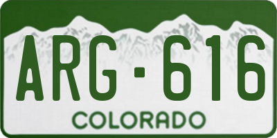 CO license plate ARG616