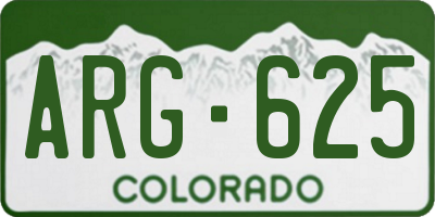 CO license plate ARG625