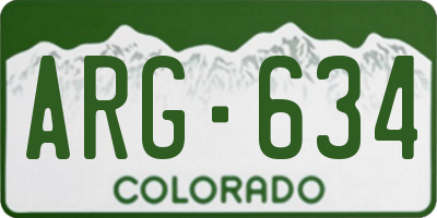 CO license plate ARG634