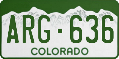 CO license plate ARG636