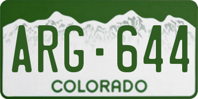 CO license plate ARG644