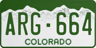 CO license plate ARG664