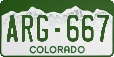 CO license plate ARG667
