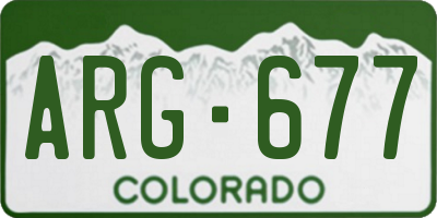 CO license plate ARG677