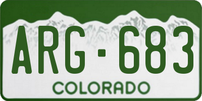 CO license plate ARG683