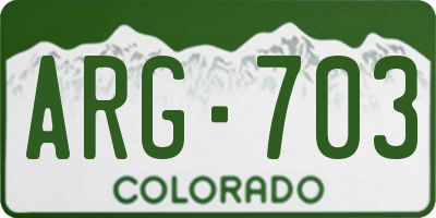 CO license plate ARG703