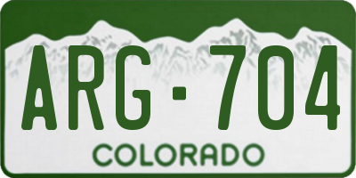 CO license plate ARG704