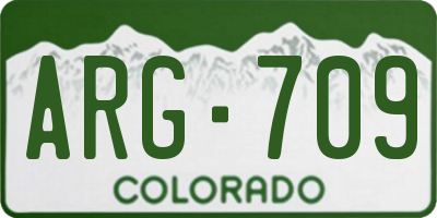 CO license plate ARG709