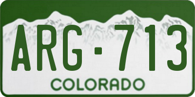 CO license plate ARG713