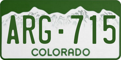 CO license plate ARG715