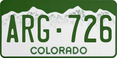 CO license plate ARG726