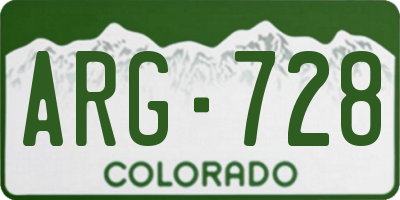 CO license plate ARG728