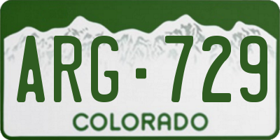 CO license plate ARG729