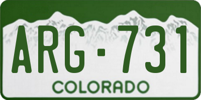 CO license plate ARG731