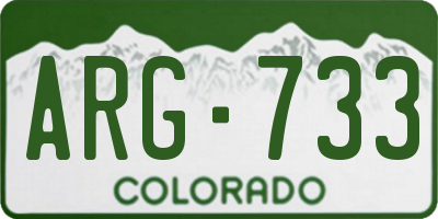 CO license plate ARG733