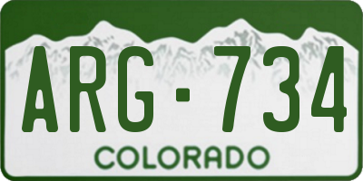 CO license plate ARG734