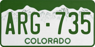 CO license plate ARG735