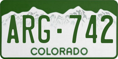CO license plate ARG742