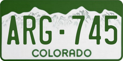 CO license plate ARG745