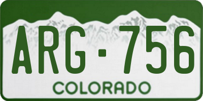 CO license plate ARG756