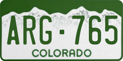 CO license plate ARG765