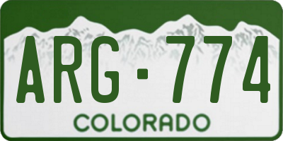 CO license plate ARG774