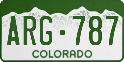 CO license plate ARG787