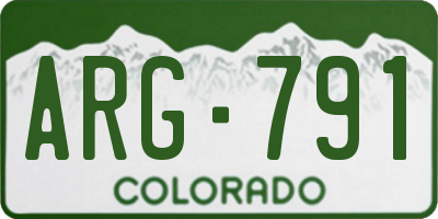 CO license plate ARG791