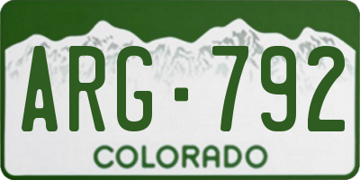 CO license plate ARG792