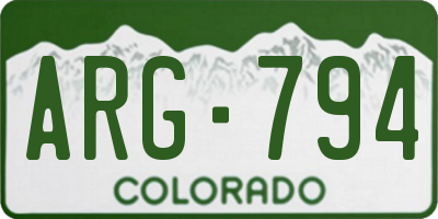 CO license plate ARG794