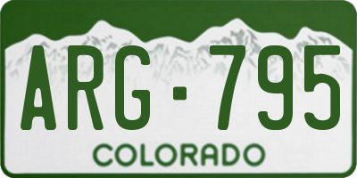 CO license plate ARG795
