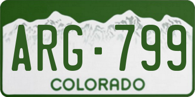 CO license plate ARG799