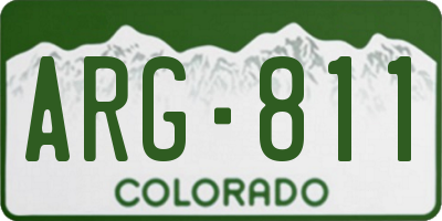 CO license plate ARG811