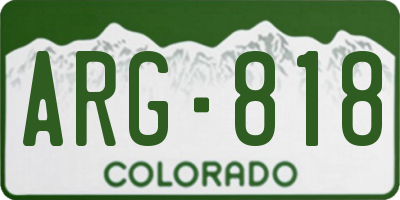 CO license plate ARG818