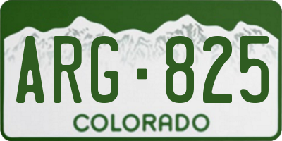 CO license plate ARG825