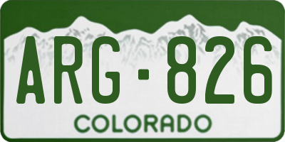 CO license plate ARG826