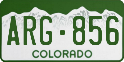 CO license plate ARG856
