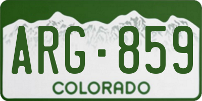 CO license plate ARG859