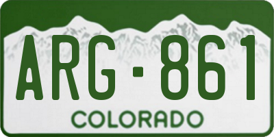 CO license plate ARG861