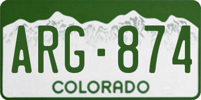 CO license plate ARG874