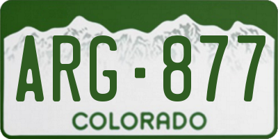 CO license plate ARG877