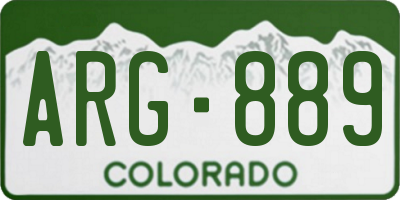 CO license plate ARG889